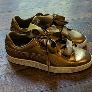 Gold Puma Shoes
